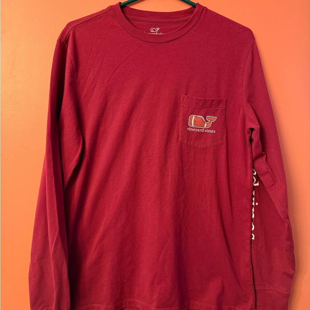 Vineyard Vines Men's Crimson Long Sleeve Tee